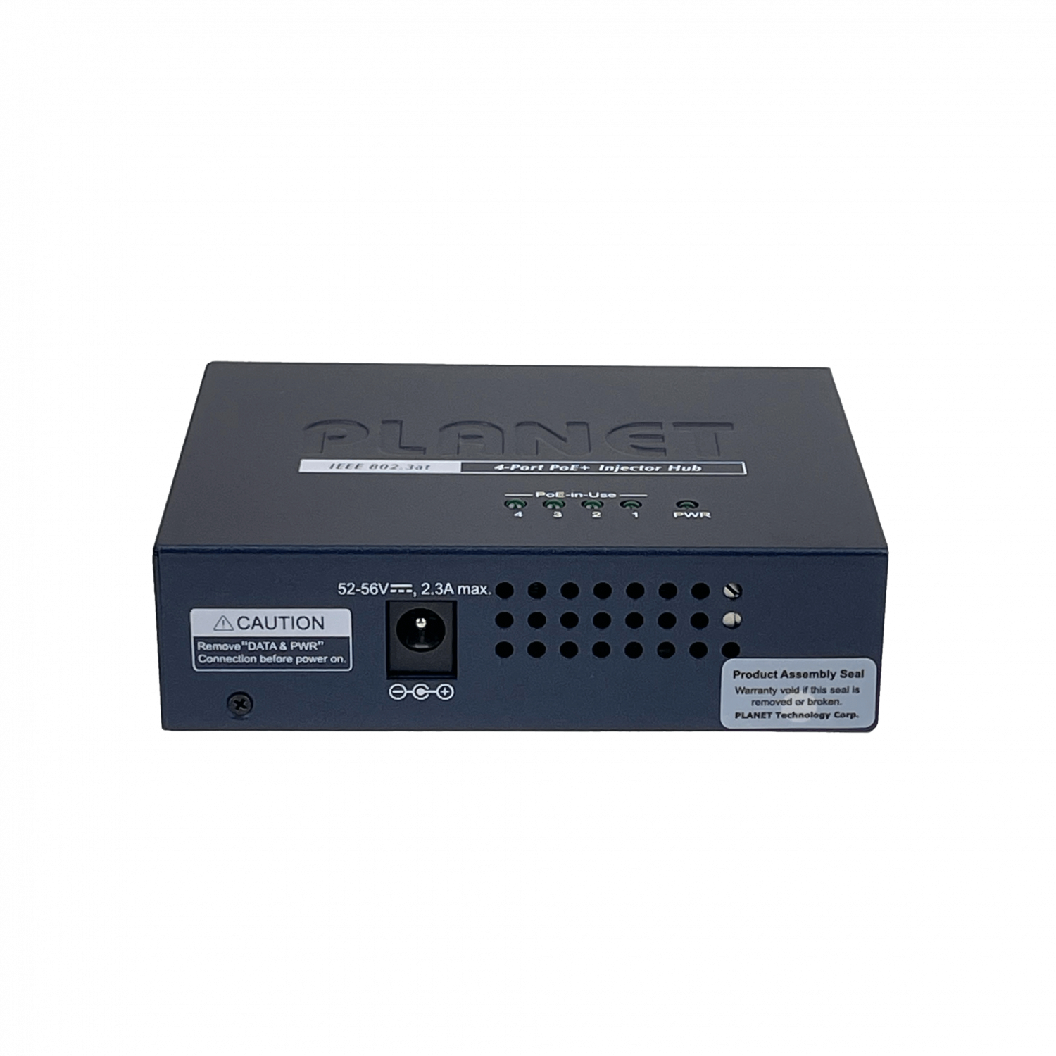 Hub Inyector PoE+ de 4 Puertos PLANET HPOE-460, 120W, Soporte Gigabit, Potencia 54V  4