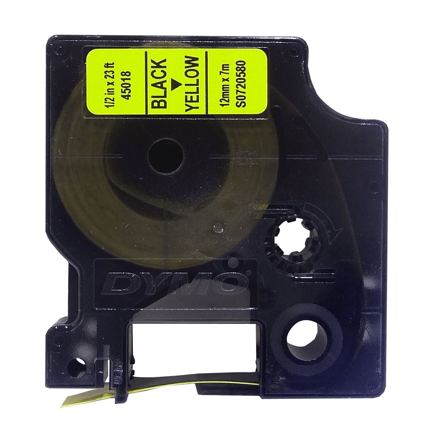 DYMO 12mm Negro en Fondo Amarillo Cinta 7mt D1-Label Cassette 1