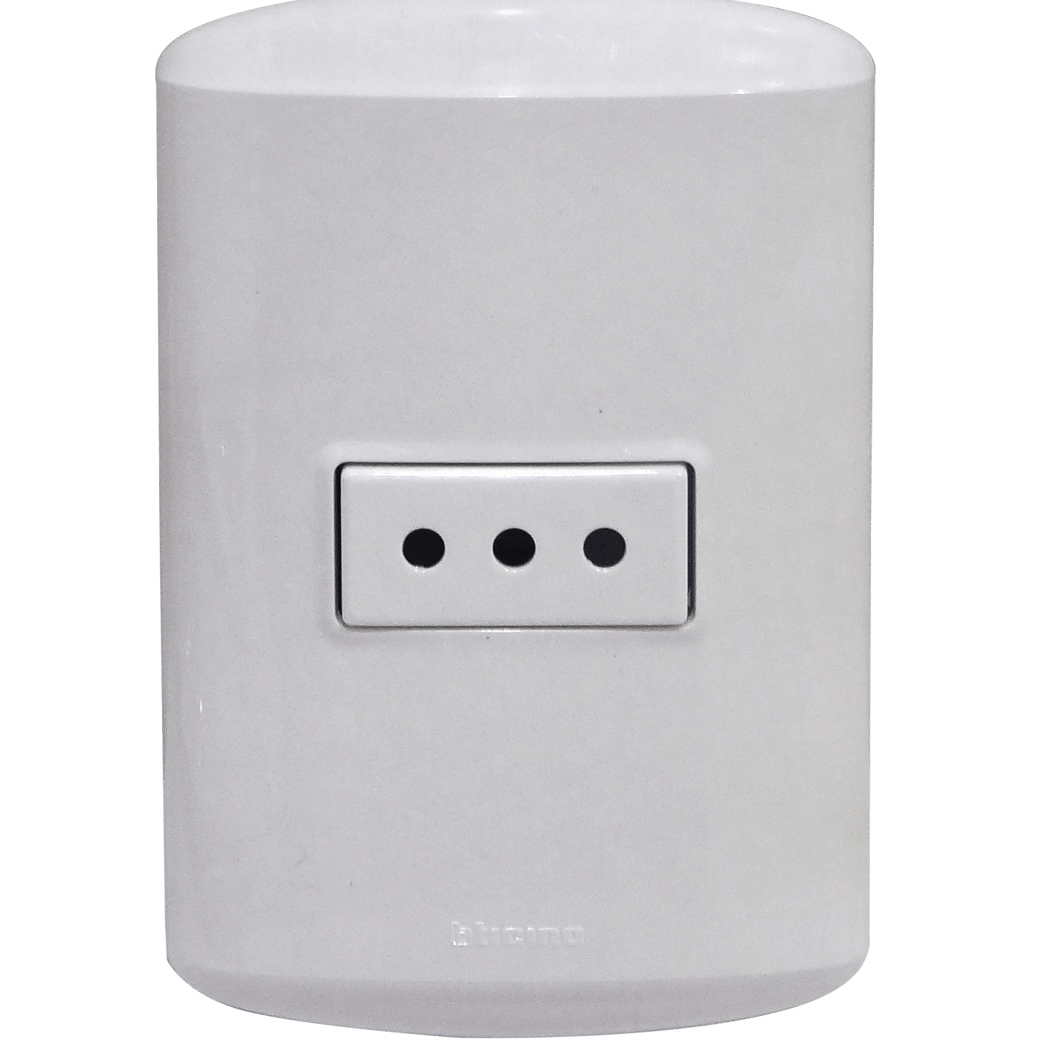 BTICINO MODUS 1-ENCHUFE-10A-NACIONAL CON BASE Y TAPA BLANCA ARMADO 3