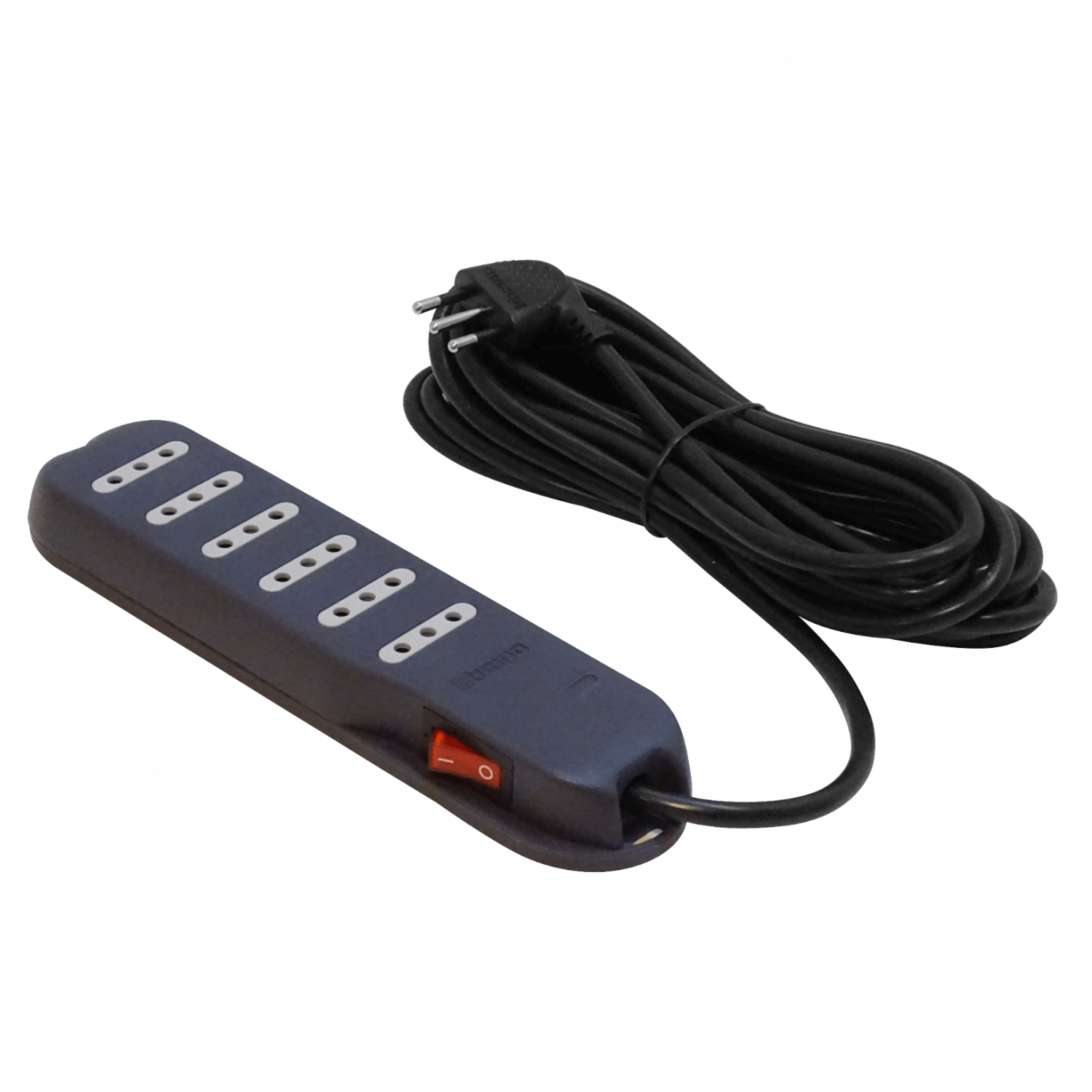 BTICINO 5MT 6-ENCHUFES ALARGADOR NEGRO 10A ZAPATILLA SWITCH-PILOTO 3