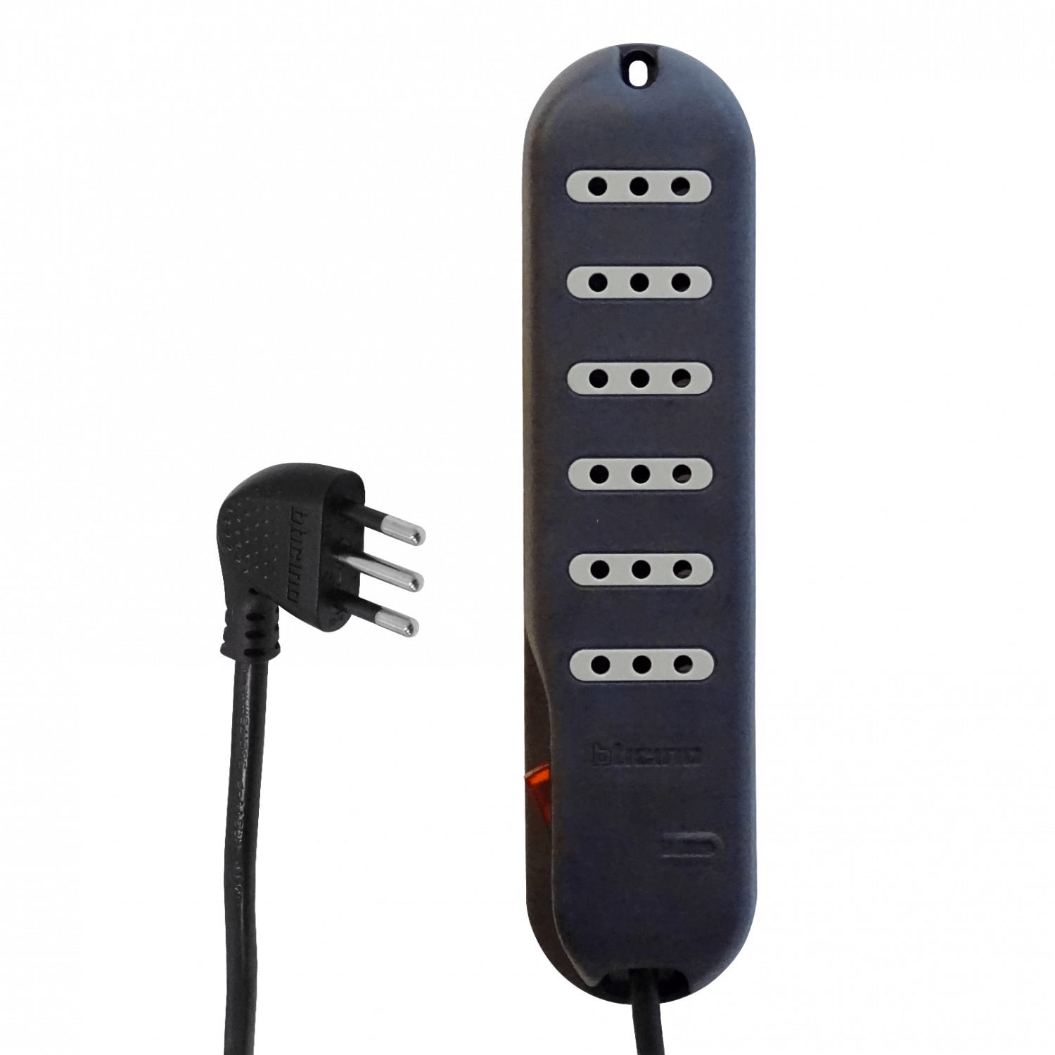 BTICINO 5MT 6-ENCHUFES ALARGADOR NEGRO 10A ZAPATILLA SWITCH-PILOTO 5