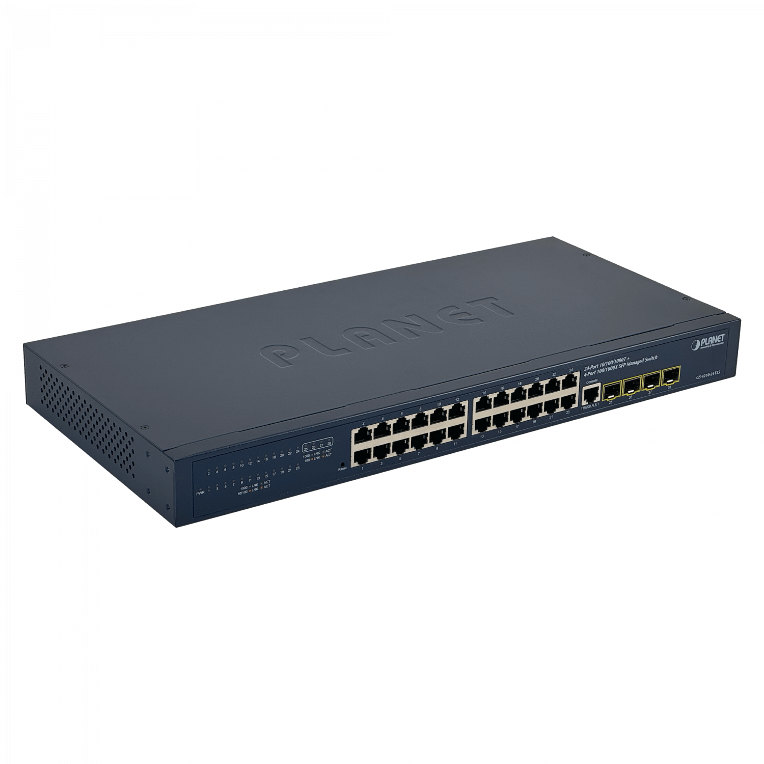 PLANET 24-1000 4-SFP Console Switch Admin Rack 28-port GS-4210-24T4S 3