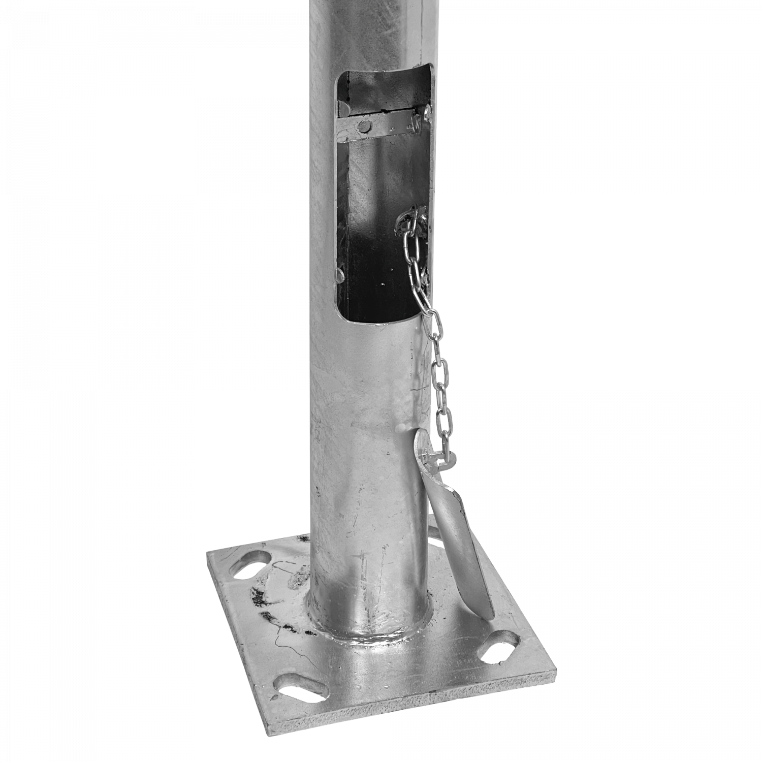 Poste Conico 5mt 3mm Base-250x250x12mm no-inc-Canastillo Cono-120/60mm 3
