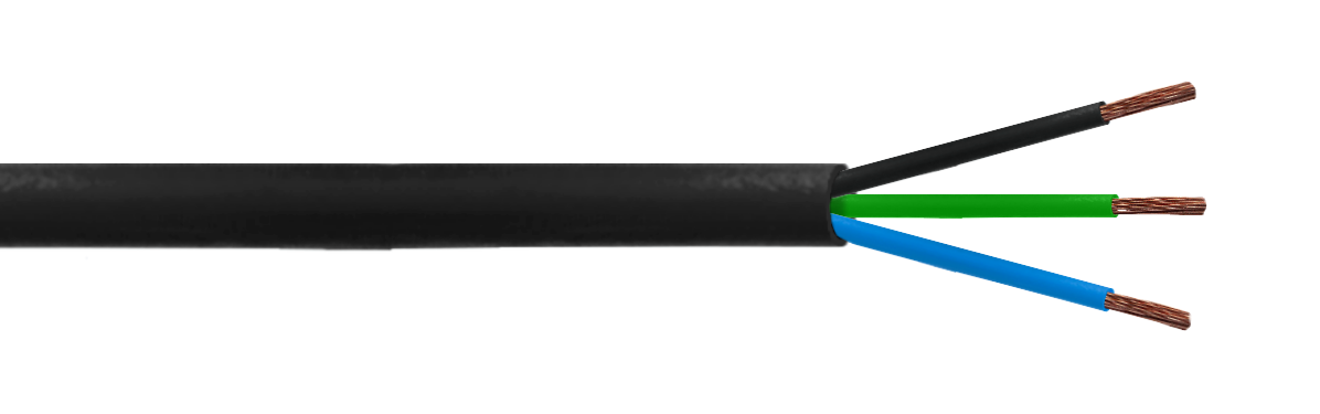 Cable Eléctrico Negro RVV 3x2,5mm² 13-18A 100m 2