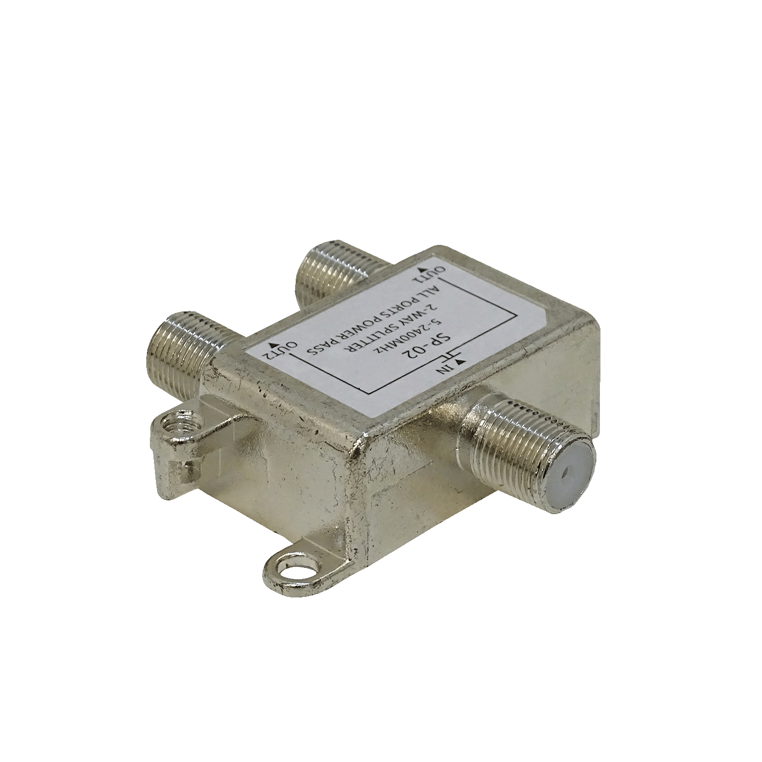 Splitter Coaxial 1 Entrada F-H a 2 Salidas F-H, 5-2400MHz, 75 Ohm TV Satelital 4