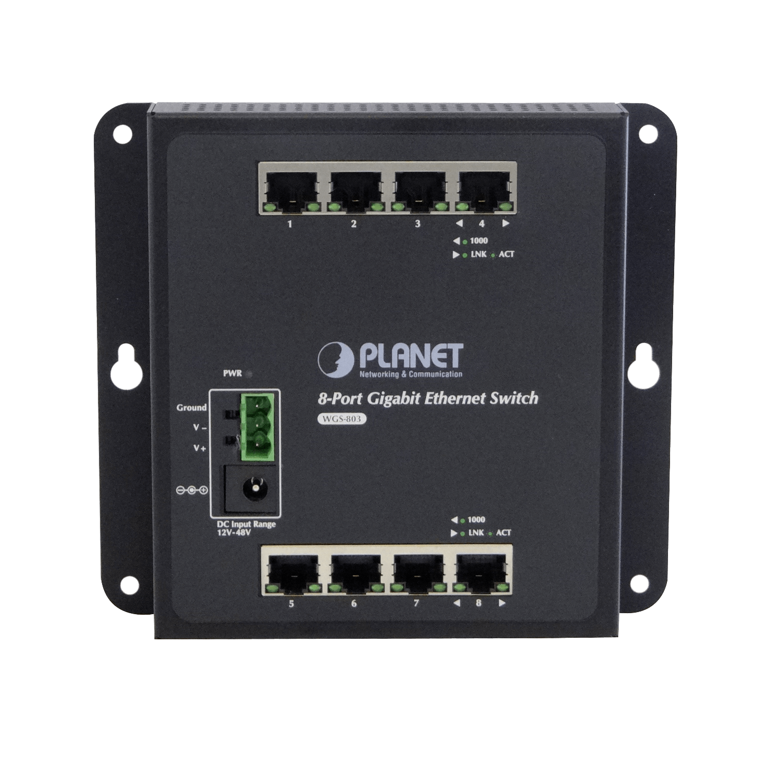 PLANET 8-1000 Switch Industrial no-Admin Plano/DIN req/12-48VDC IP30 6