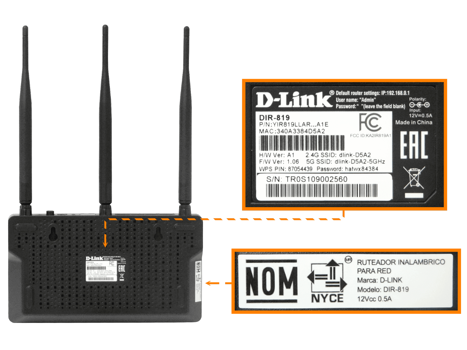 Router D-LINK Wireless AC750 Dual-Band D-Link DIR-819, Antenas de alta potencia 2