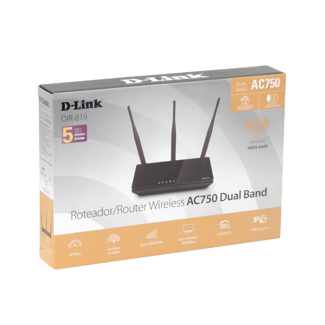 Router D-LINK Wireless AC750 Dual-Band D-Link DIR-819, Antenas de alta potencia 5