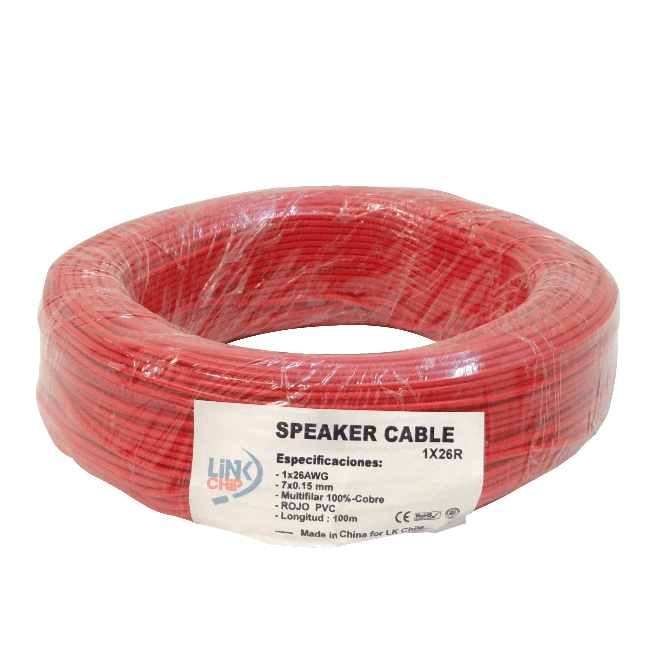 Cable Conductor Rojo 1x26AWG Cobre 0,13mm² Aislado PVC 100m 2