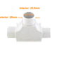 LINKCHIP 25mm Tee con Tapa para Tubo PVC Blanco Derivacion en T - Miniatura 2