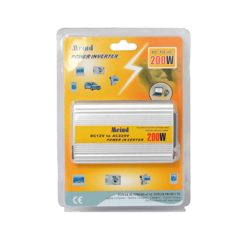 MEIND 200W 24/12VDC-in 220V-out 5V-USB-AH inversor Plug-Auto 4