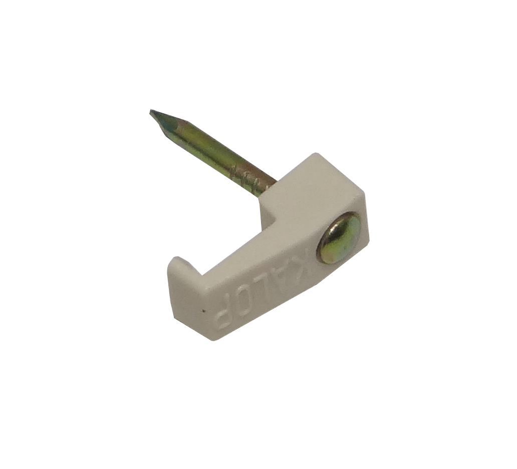 KALOP 100-UN Nº8 Blanca 2,45x7mm Clavo-14x1,8mm Zincado Sujeta-Cable 2