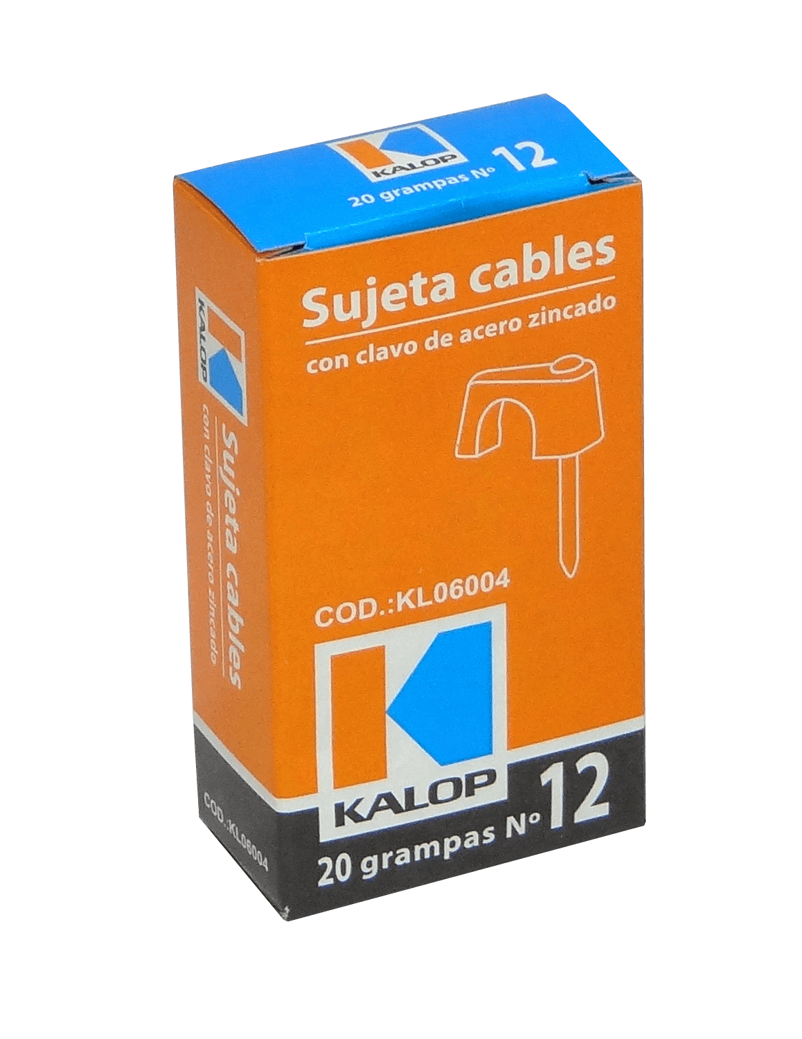KALOP 20-UN Nº12 Gris 7,5x11mm Clavo-16x2,25mm Zincado Sujeta-Cable 1