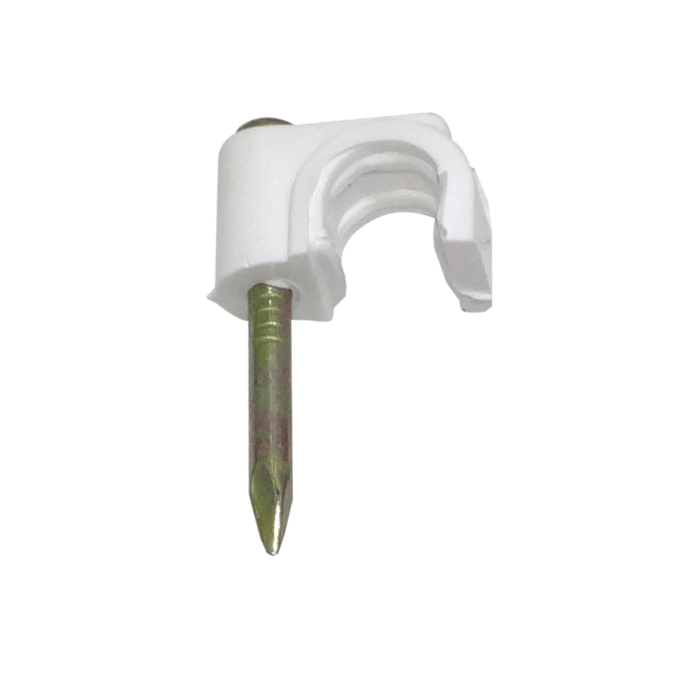 KALOP 50-UN C6 Blanca 6x6mm Clavo-15x2mm Zincado Sujeta-Cable Coaxial 1