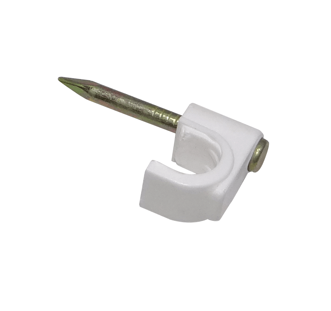 KALOP 50-UN C6 Blanca 6x6mm Clavo-15x2mm Zincado Sujeta-Cable Coaxial 3
