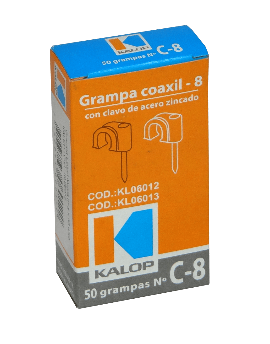 KALOP 50-UN C8 Negra 8x8mm Clavo-12x2mm Zincado Sujeta-Cable Coaxial 3