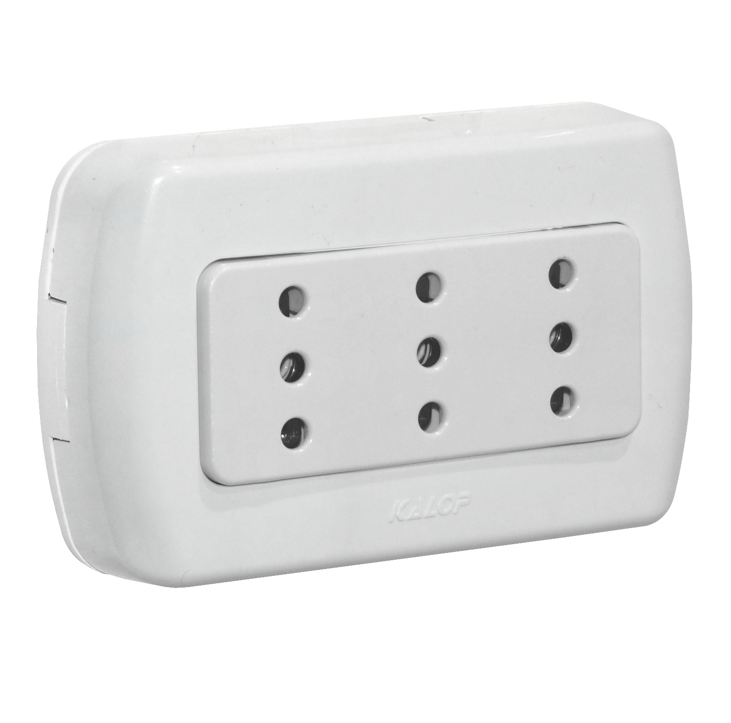 Enchufe de Pared KALOP 3 Tomacorrientes Sobrepuesto Blanco con Tierra Tekna KS39673 2