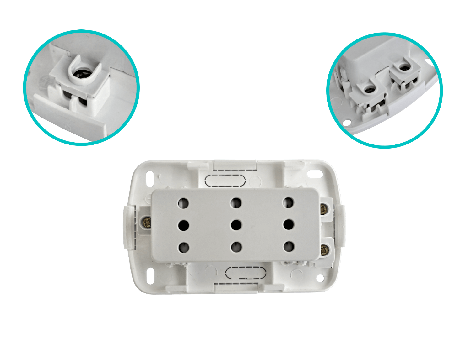 Enchufe de Pared KALOP 3 Tomacorrientes Sobrepuesto Blanco con Tierra Tekna KS39673 3