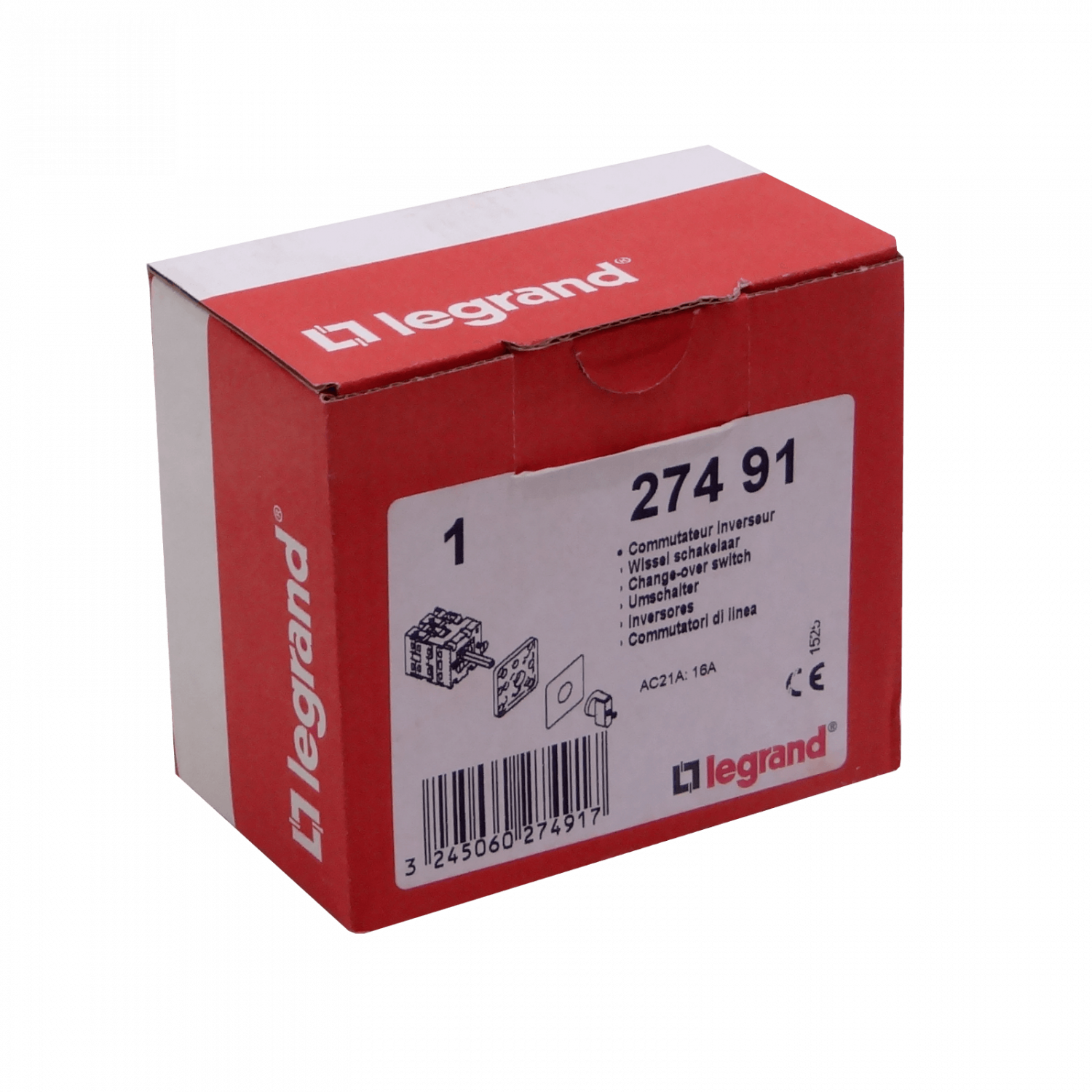 LEGRAND Conmutador de Fase Interruptor 1-0-2 16A 500V 3-pos 3