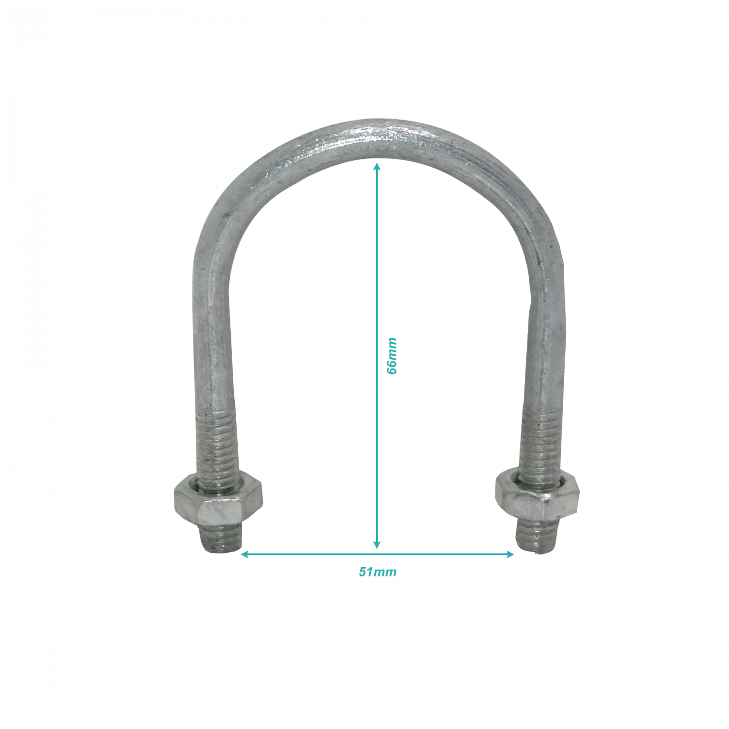 int-48mm inc-2-tuercas Abrazadera Metalica Unitaria para Poste 2