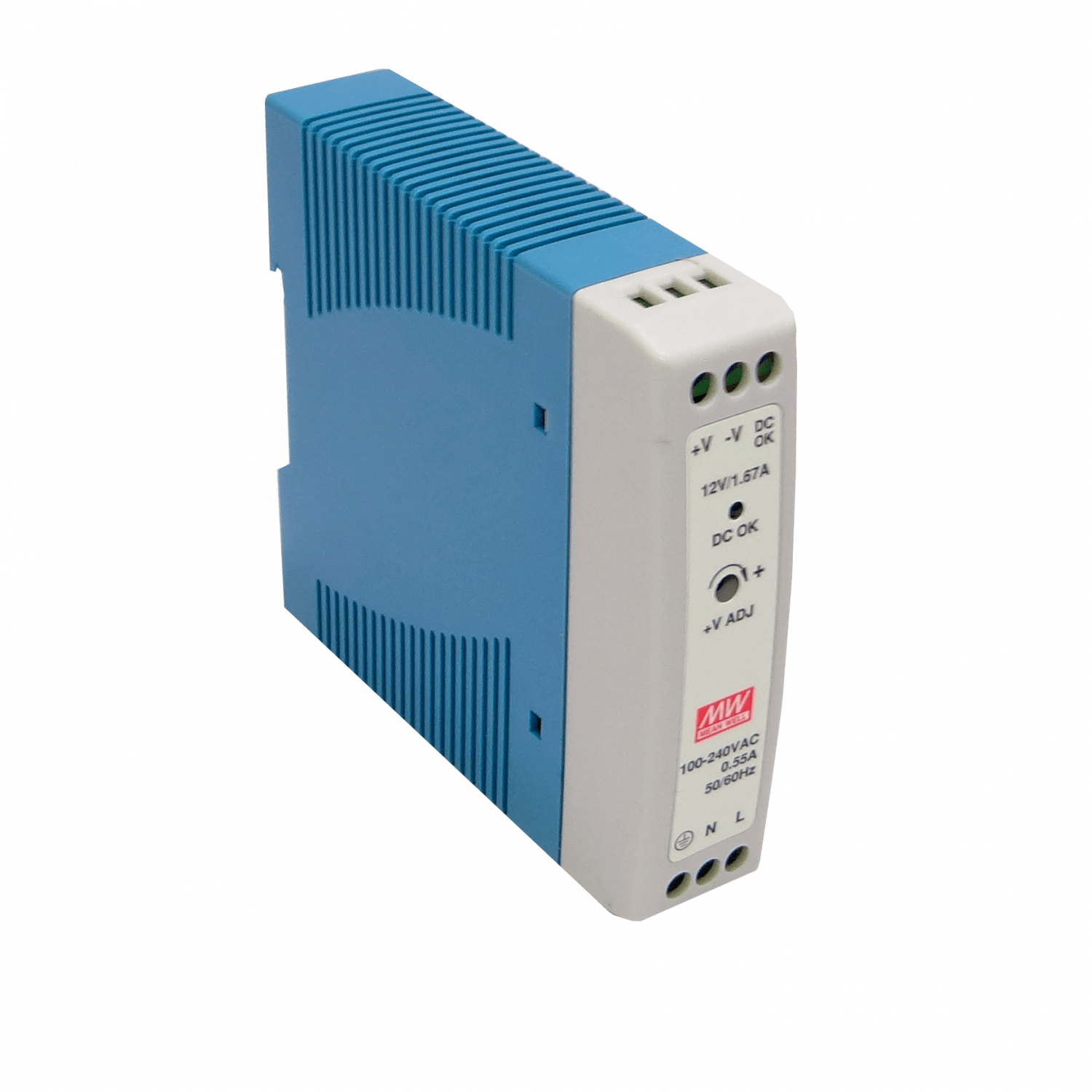 MEANWELL 12VDC 20W 1,67A Ajustable Ancho-24mm Riel-DIN Fuente-Poder 4