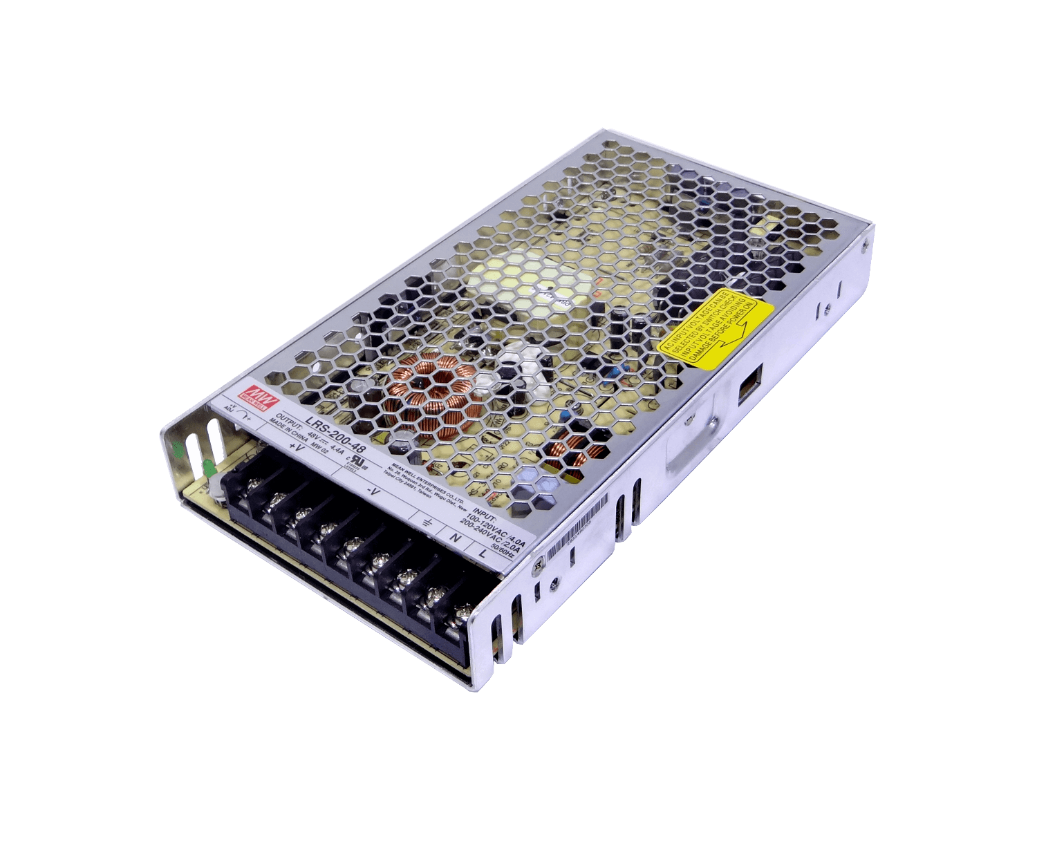 MEANWELL 211W 48V 4,4A Ajust. Metalica Regleta Fuente Poder s/Vent. 2