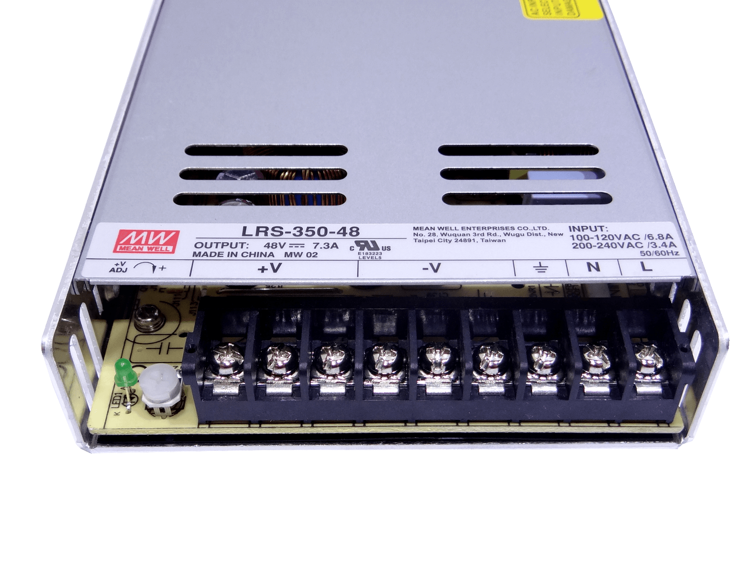 MEANWELL 350W 48V 7,3A Ajust. Metalica Regleta Fuente Poder c/Vent. 3