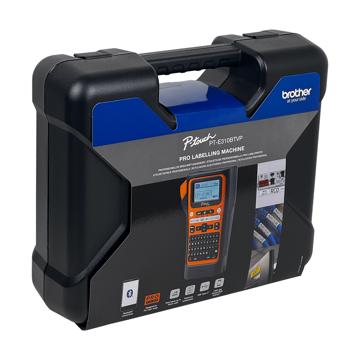 Rotuladora Brother PT-E310BTVP - Bluetooth, USB-C, 180 dpi, 5 líneas, TZe/HSe 4