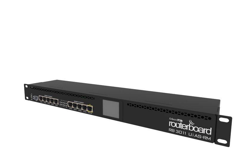 Router MikroTik RB3011UiAS-RM con 10 Puertos Gigabit y 1 SFP, IPQ-8064 de doble núcleo a 1.4 GHz 3