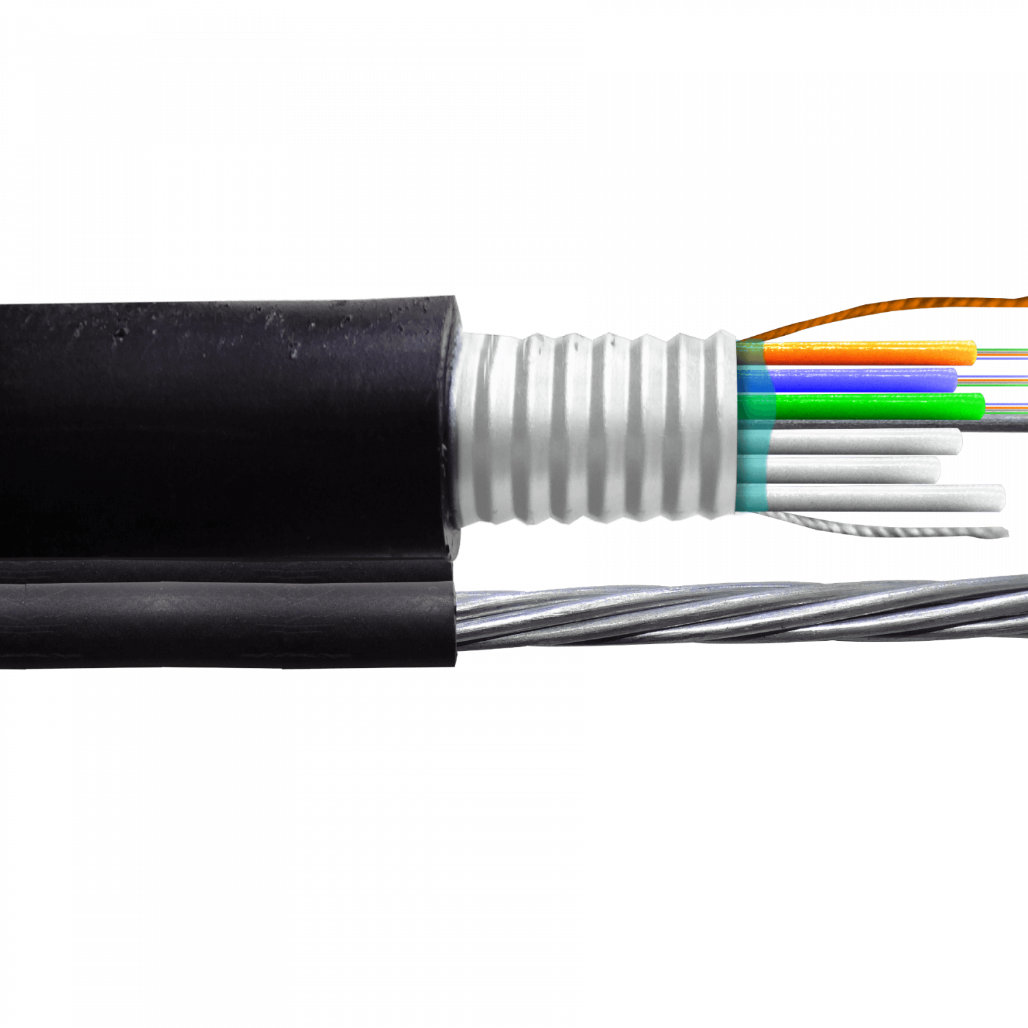 Cable de Fibra Óptica Monomodo 12 Fibras G652D Figura 8 Exterior con Portante - CFS812 1