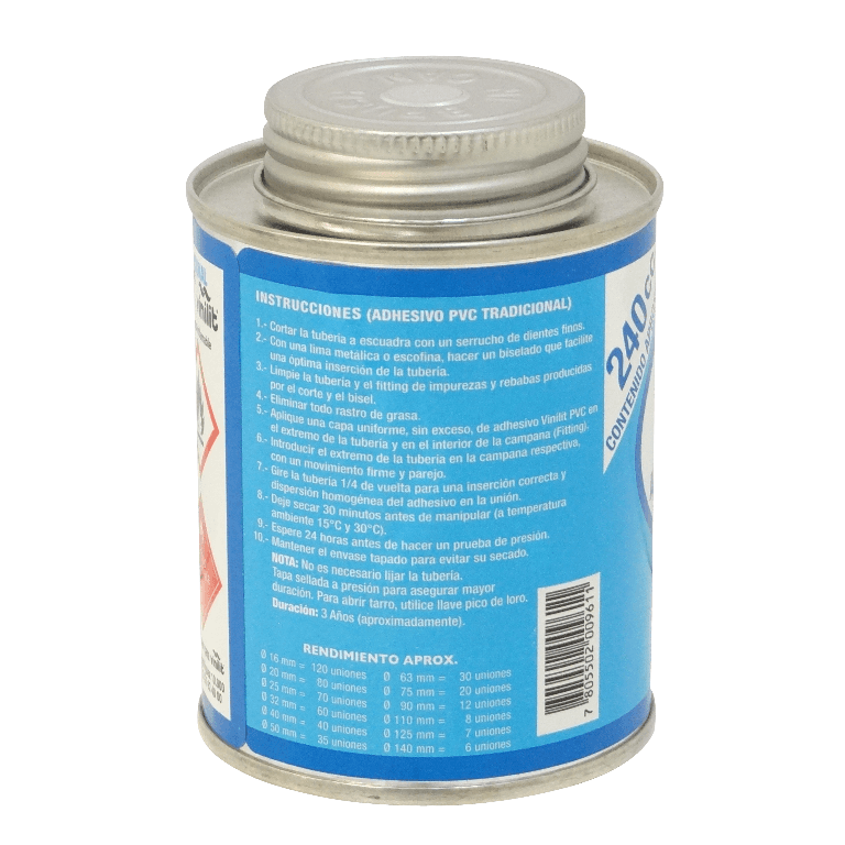 VINILIT 240cc Tarro Adhesivo PVC 120x16mm 70x25mm incluye-aplicador 1