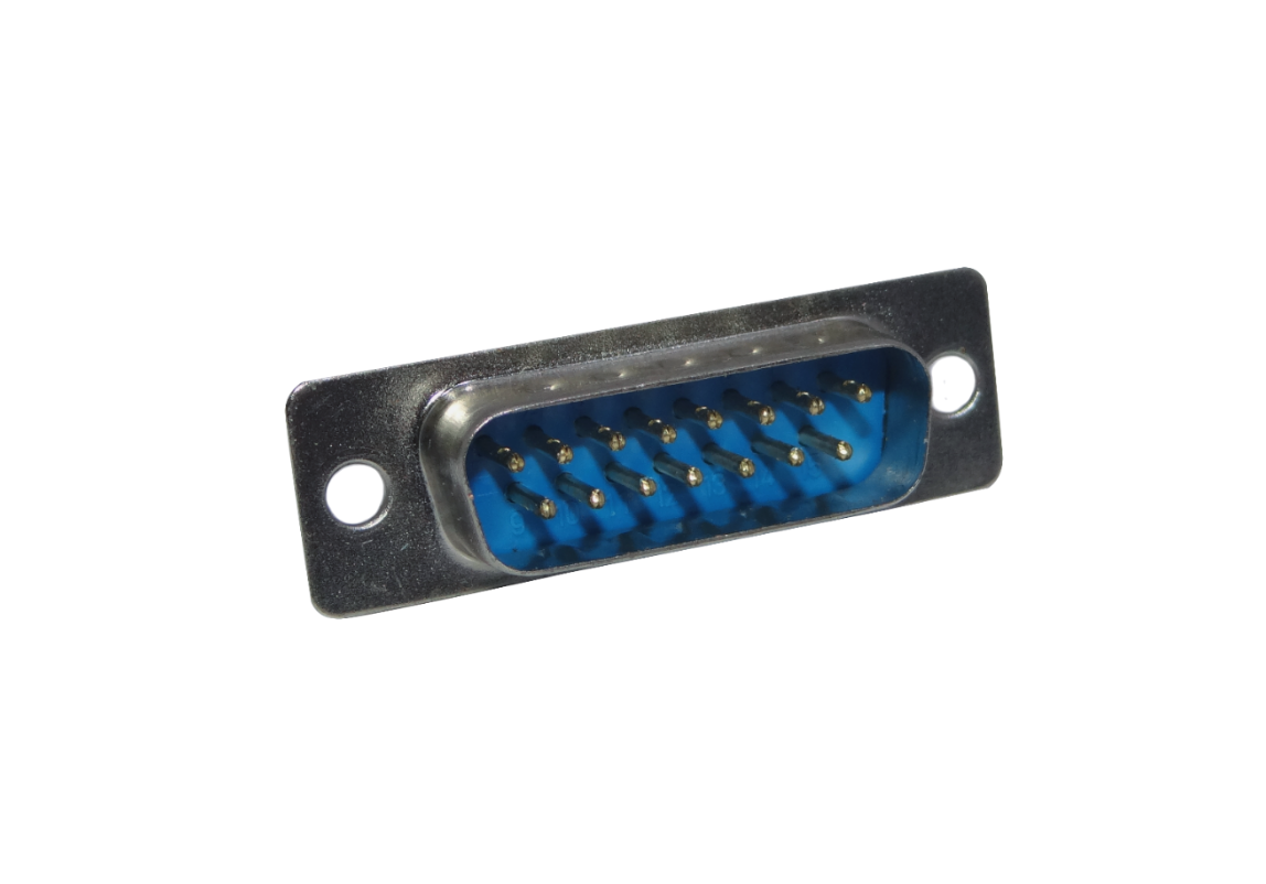 Conector DB15 Macho DA-15 15 Pines Soldable, 39mm, Sin Tapa, Color Plateado 1