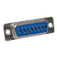Conector DB15-H Hembra DA-15, 15 Pines, 2 Filas, Soldable, 39mm de Ancho, sin Tapa - Miniatura 2