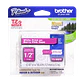 Cinta Brother TZE-MQP35 12mm blanco en fondo rosado 5m - Miniatura 2