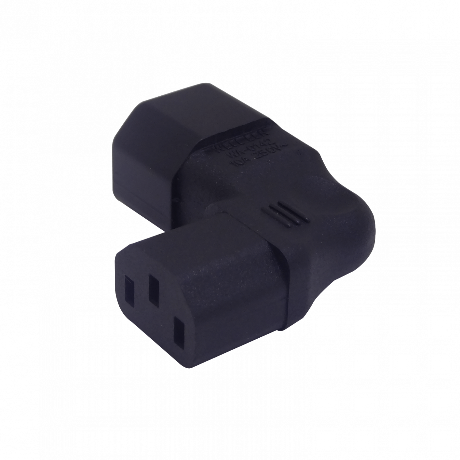 Angulo Plano Macho-C14 Hembra-C13 Adaptador Electrico 10A 3