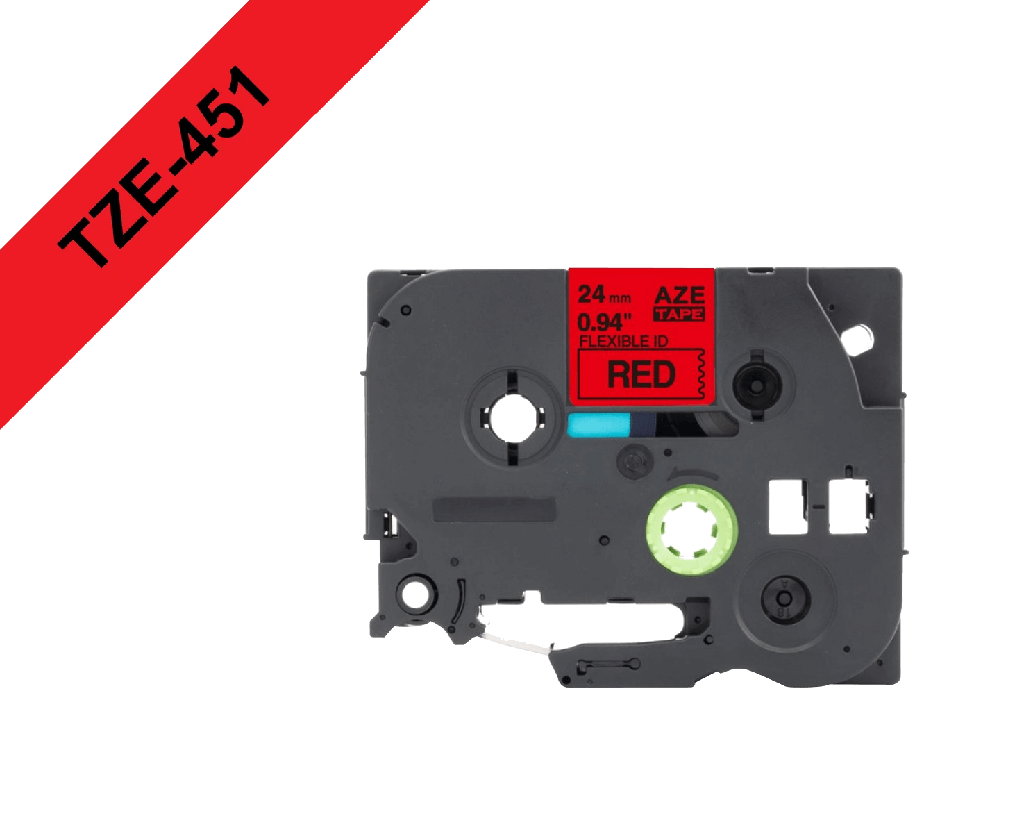 Cinta Laminada Brother TZE-451, Texto Negro sobre Fondo Rojo, 24mm, 8 Metros 1