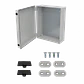 Tablero Estanco 400x500x200 mm, IP66, Plastico Gris con Placa, KG-4050  - Miniatura 1