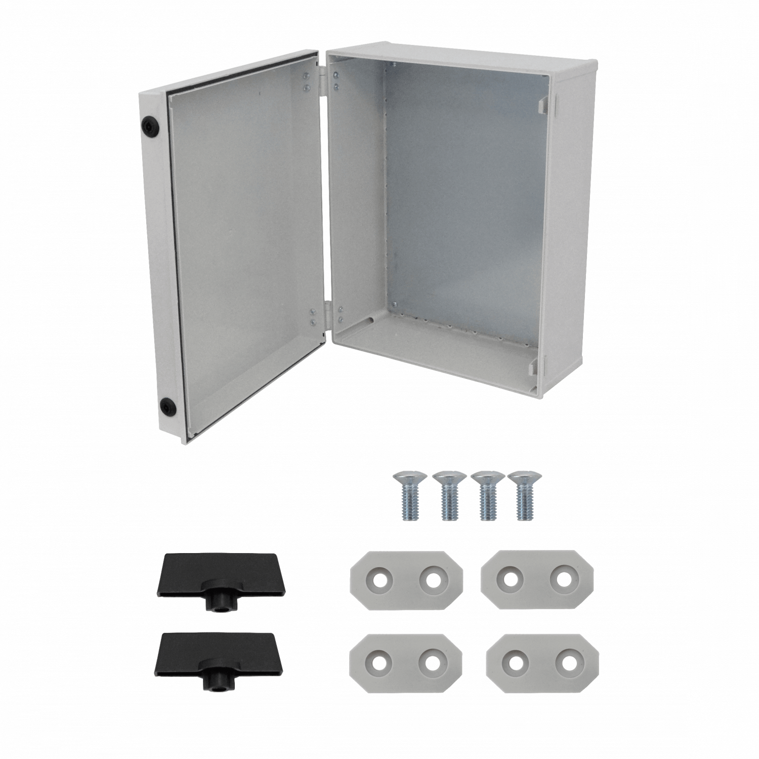 Tablero Estanco 400x500x200 mm, IP66, Plastico Gris con Placa, KG-4050  1