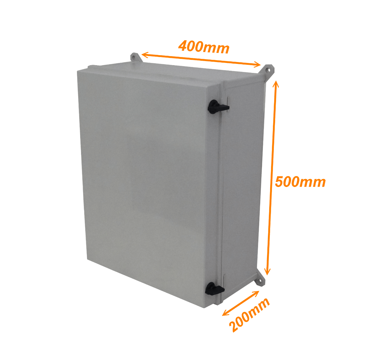 Tablero Estanco 400x500x200 mm, IP66, Plastico Gris con Placa, KG-4050  2