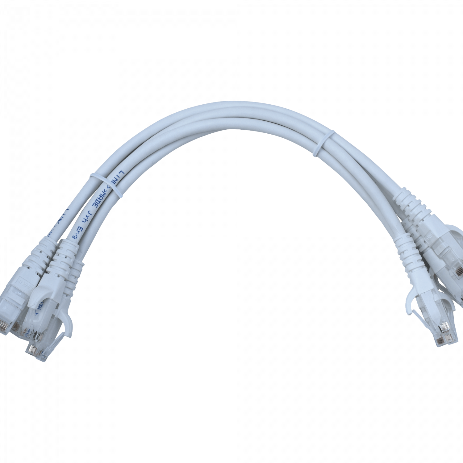 Pack x4 Cable Patch LINKMADE Cat6 Blanco 30cm LSZH UTP Inyectado Multifilar 1