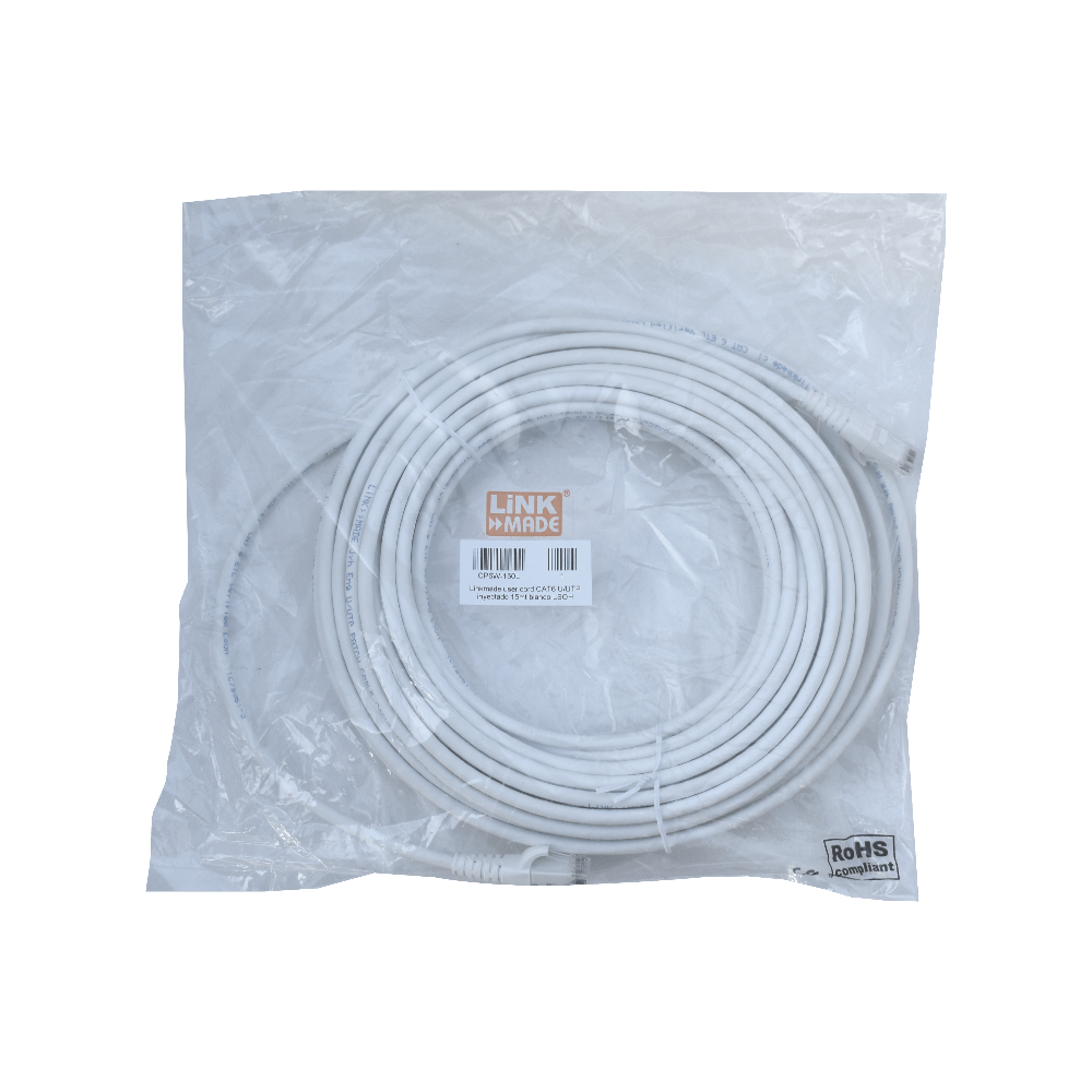 Cable Patch LINKMADE Cat6 U/UTP Blanco LSZH, 15m, Inyectado, Multifilar 2