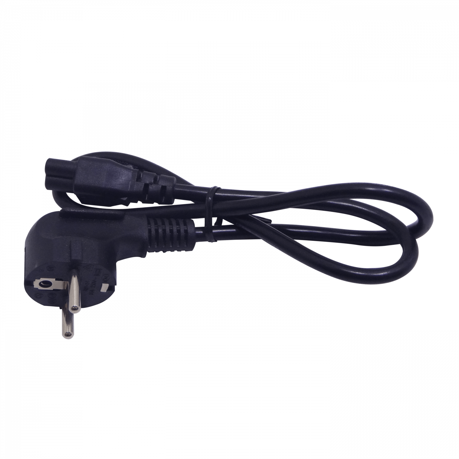 0,6mt Schuko-Macho Trebol-Hembra Cable Poder Negro 6A 3x0,75mm2 60cm 2