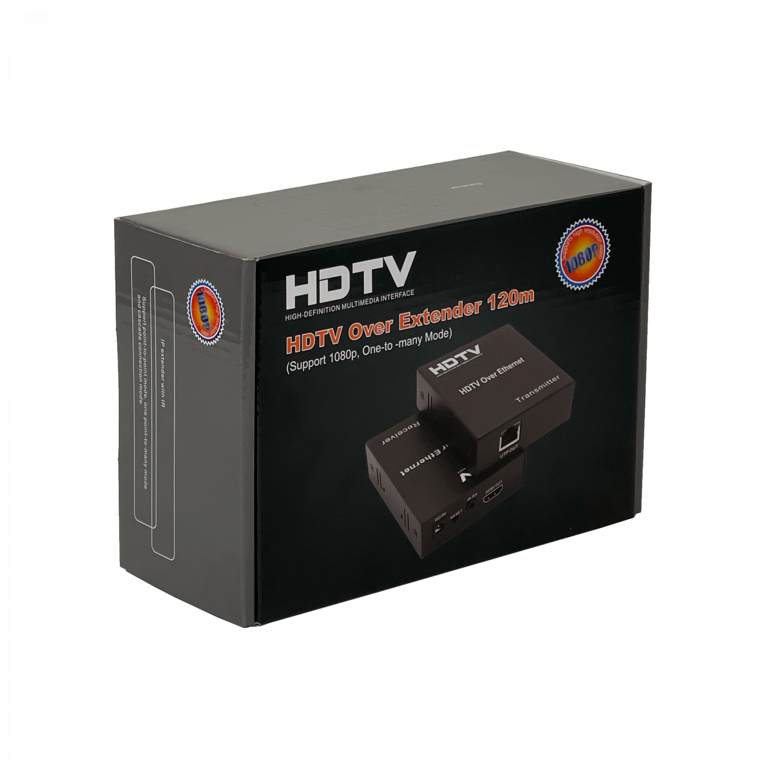 Extensor HDMI sobre UTP 120m 1080p con IR, Compatible CAT5E/CAT6, Incluye Adaptador 5V-2A 5