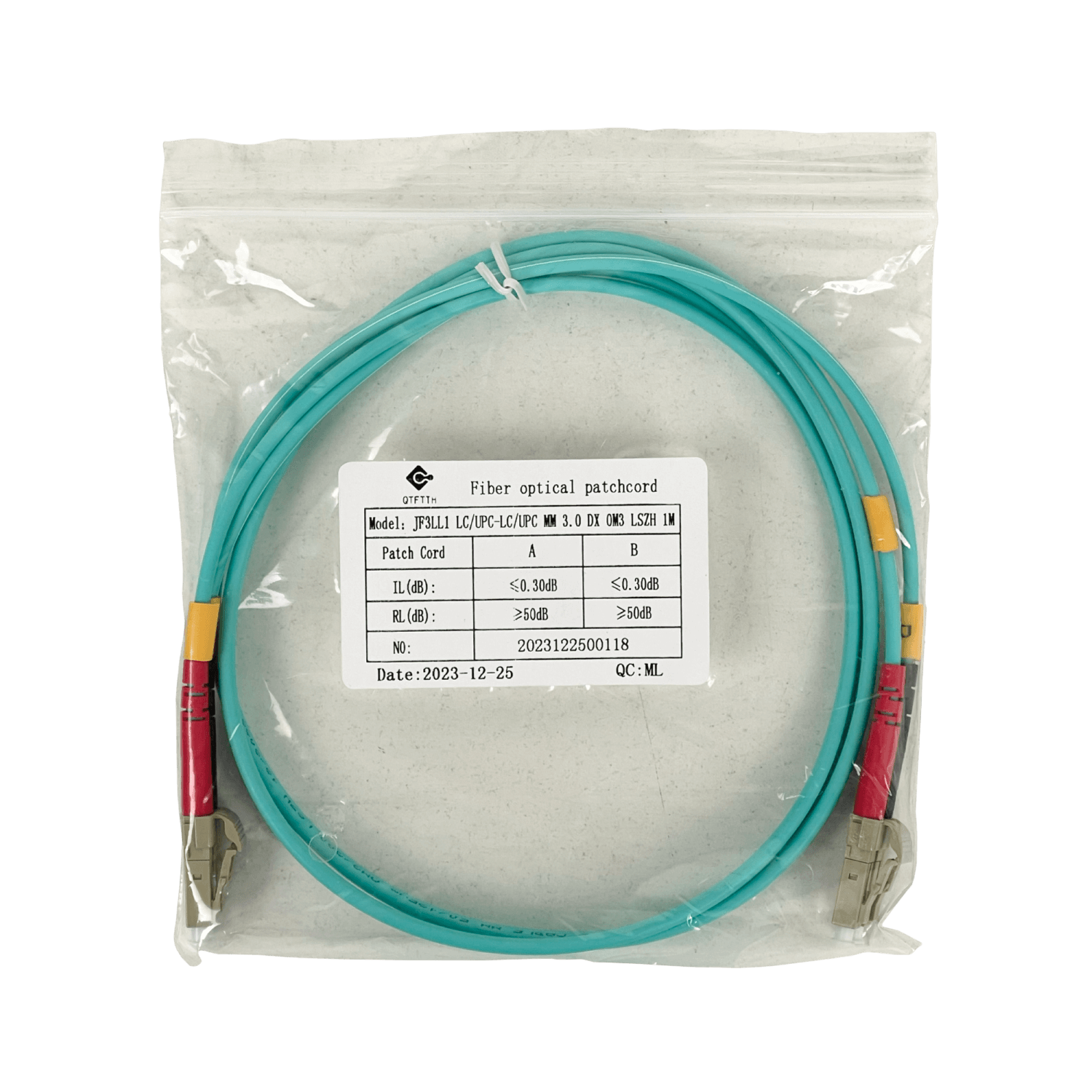 1mt LC-LC OM3 MultiModo MM Duplex Jumper Fibra 3.0mm 50/125um LSZH 1