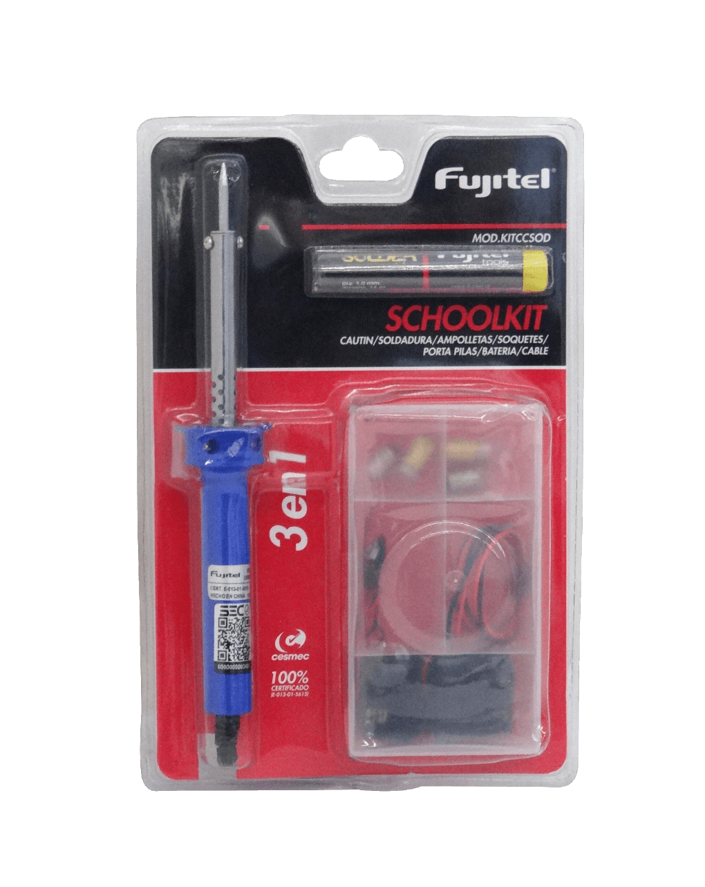 FUJITEL KIT Cautin-25W Soldadura Porta-Pila Accesorios 4