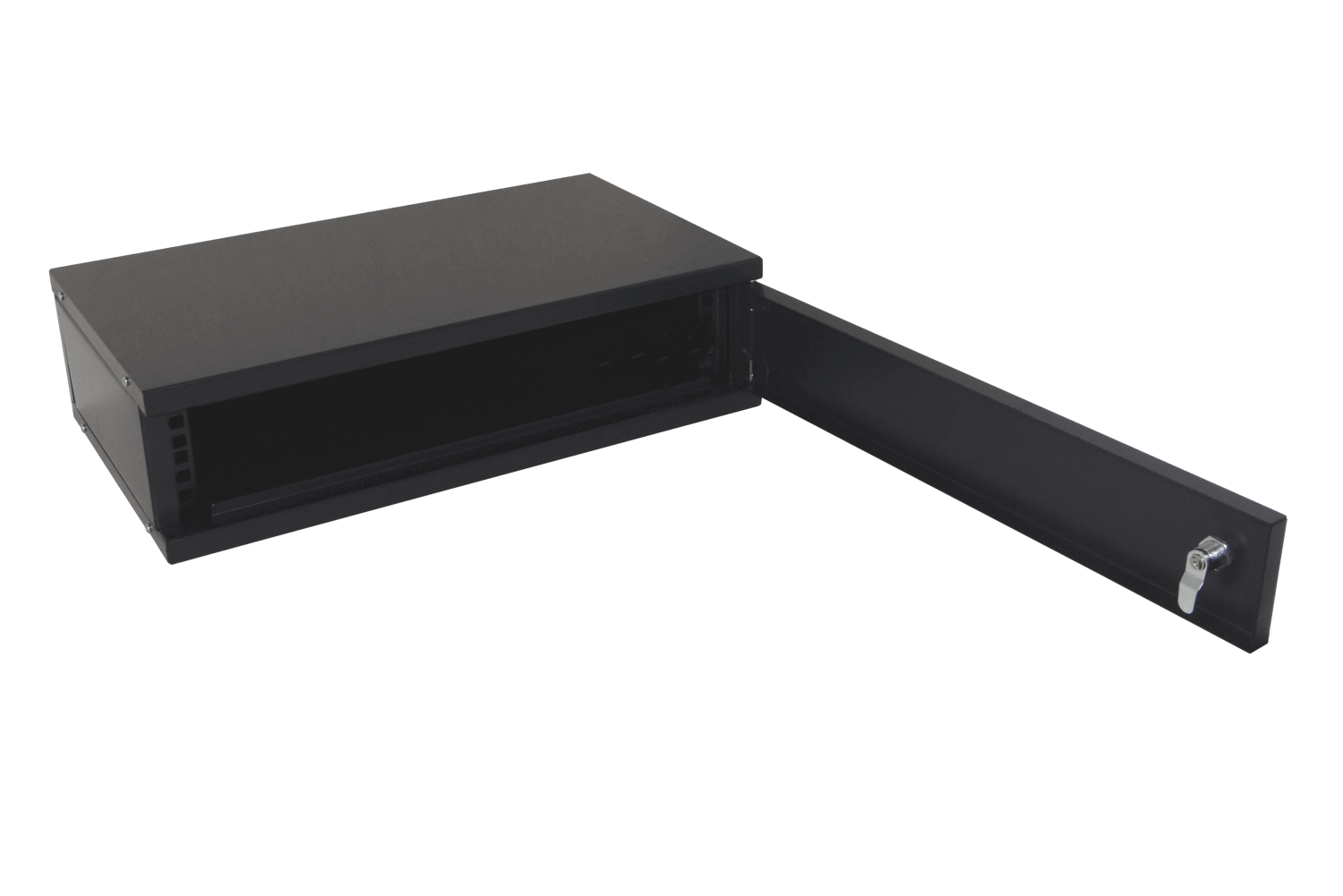Gabinete Mesa LINKMADE RK02-3L 2U 30cm Fondo Negro Liso Puerta de Fierro 5