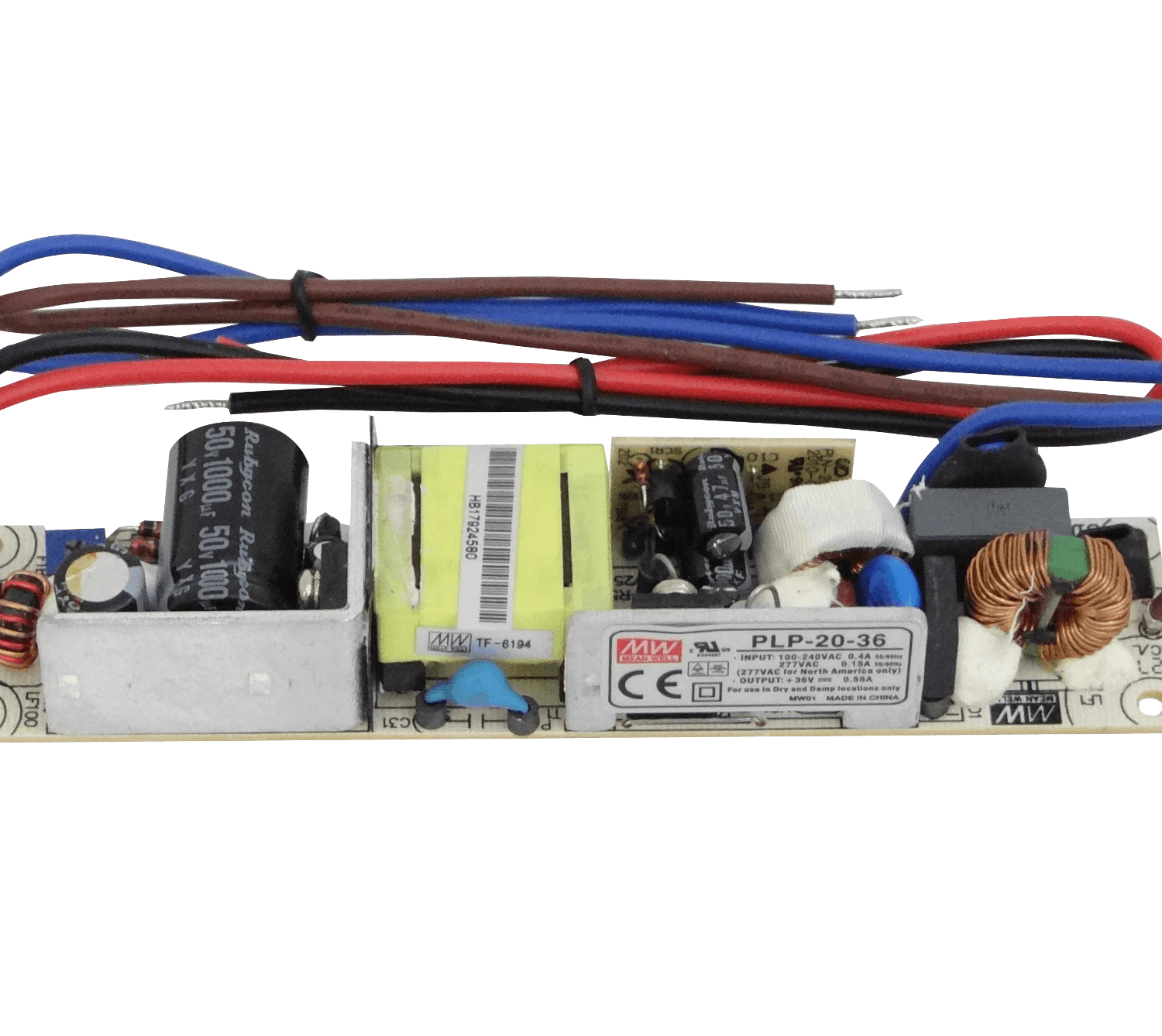 MEANWELL 20W 36V 0,55A Open-Frame Fuente-Poder 100-240VAC Ajustable 1