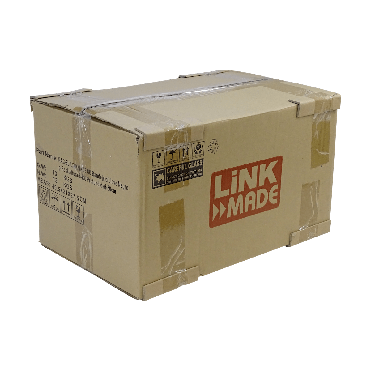 Bandeja con Llave LINKMADE RAC-6U 6U Negra Rack Profundidad 30cm Altura 6RU 3
