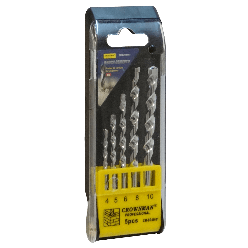 Brocas Concreto 4x74mm 5x84mm 6x99mm 8x119mm 10x119mm 5un. CM-BR45001 1