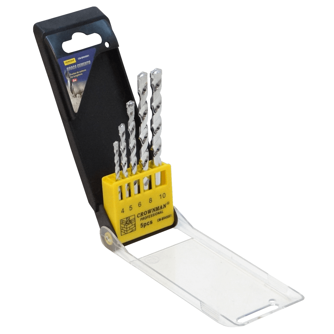 Brocas Concreto 4x74mm 5x84mm 6x99mm 8x119mm 10x119mm 5un. CM-BR45001 2